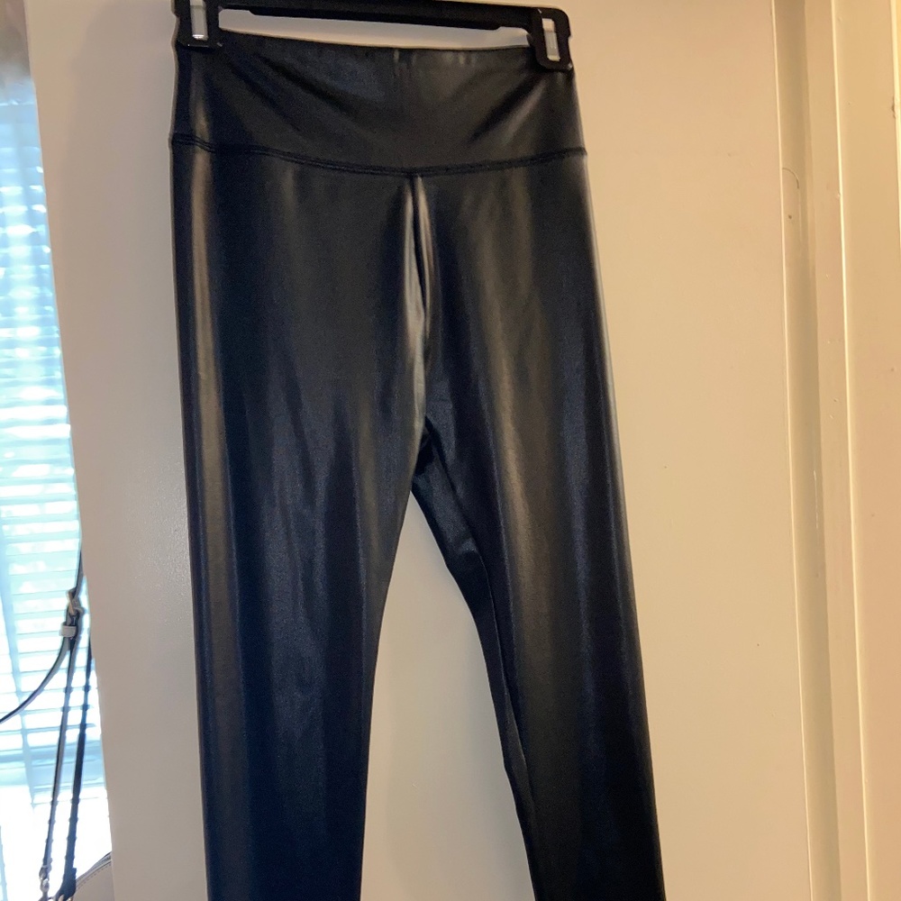 Black leather leggings